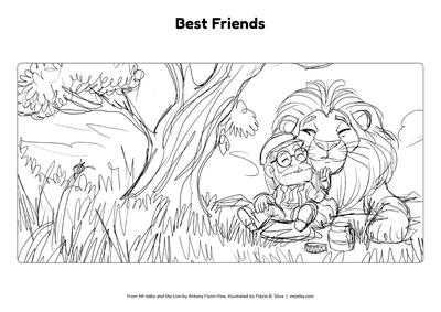Mr Jelby colouring page: Best Friends