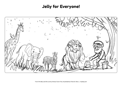 Mr Jelby colouring page: Jelly for Everyone!